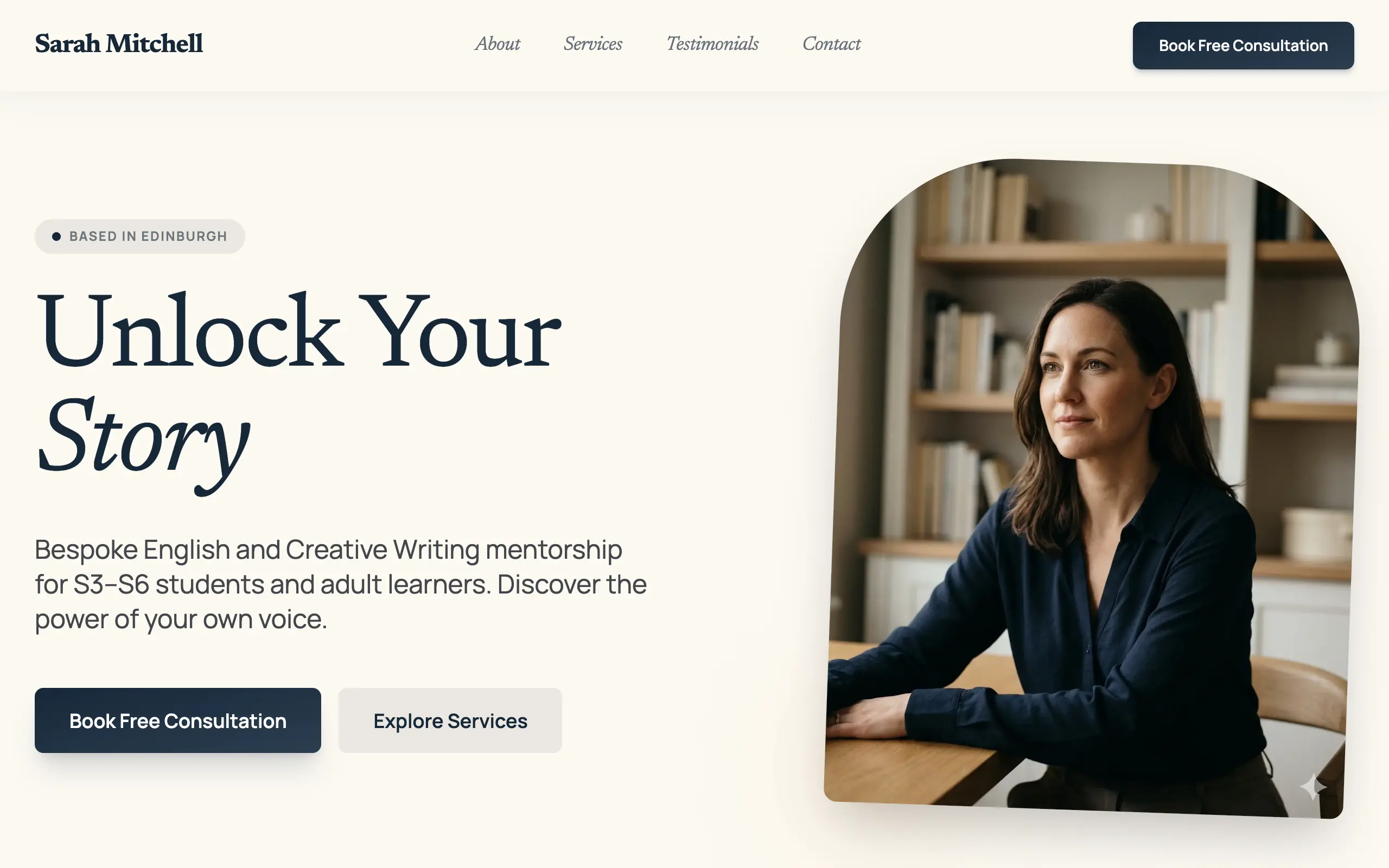 Sarah Mitchell English Tutor website